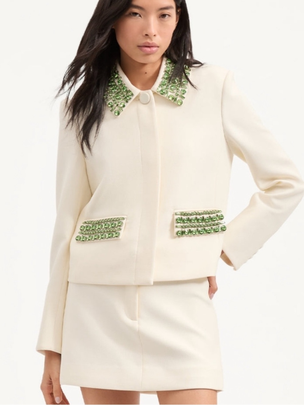 Veronicas Beard Imogen Embellished Cropped Jacket